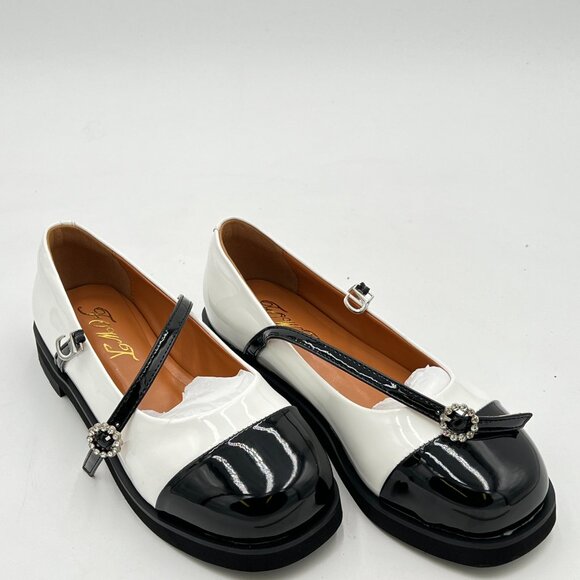 FOWT White Closed Toe Mary Jane Pumps Round Toe Slip On Ballet Flats Comfy Shoes - Picture 4 of 8